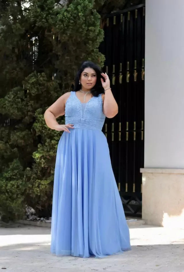 Vestido de festa modelo luna.
