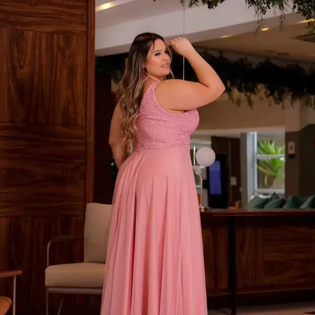 Vestido de festa modelo luna.