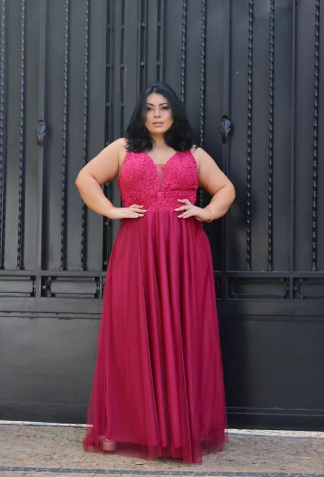 Vestido de festa modelo luna.